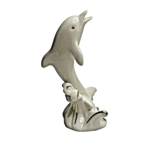 Lenox Other - Lenox Jumping Waves Dolphin 4"  Ivory Bone China 24 K Gold Trim